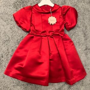 Patachou Girls Red Satin Dress